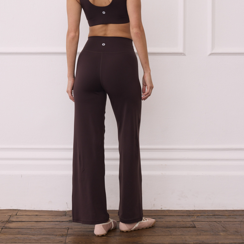 Gym + Coffee Women's Wide Leg Legging - Mocha Bean-1