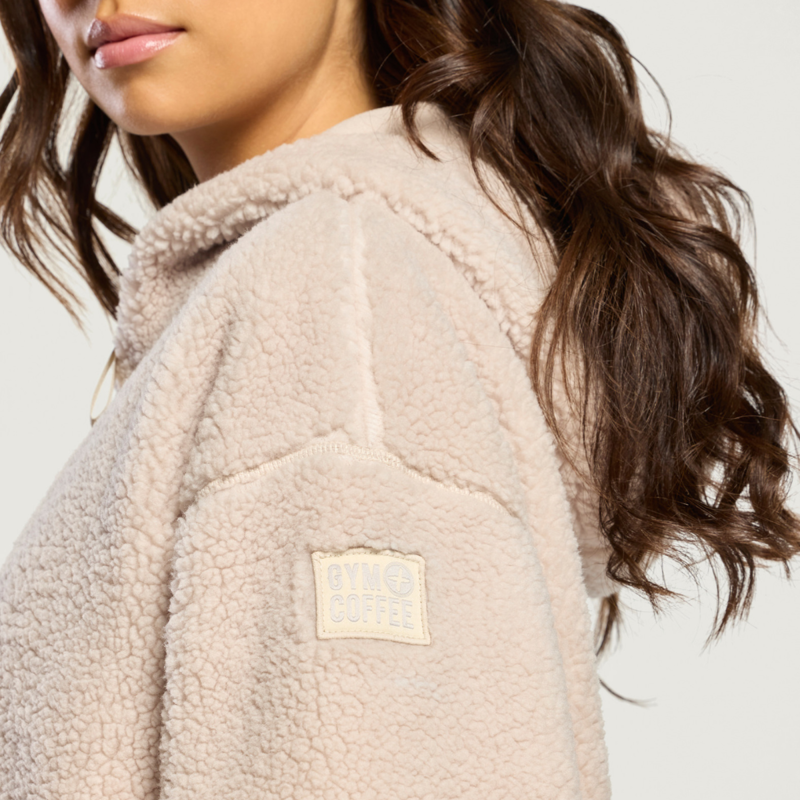 Gym + Coffee Women's Industry Fleece Hooded Full Zip - Natural-9