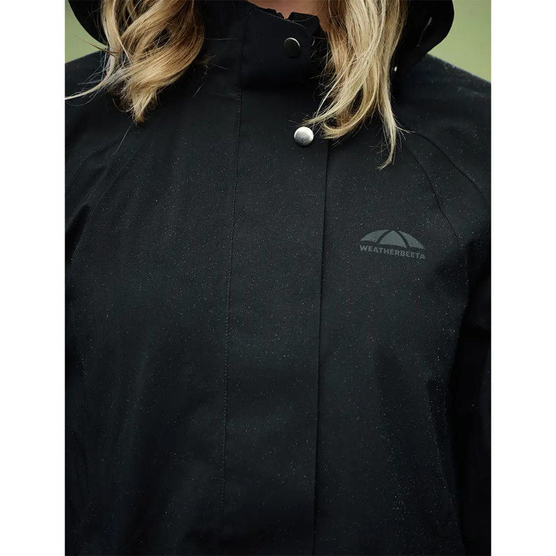 WeatherBeeta Windbreaker Reflective Longline Riding Jacket - Black-3