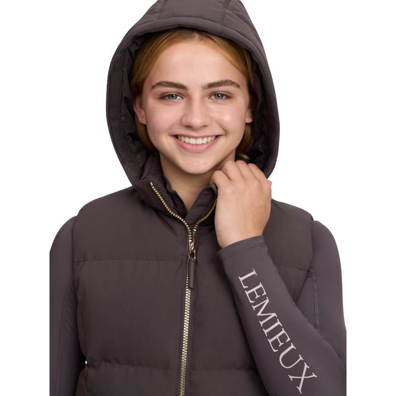 LeMieux Young Rider Joey Hooded Gilet - Cocoa-2