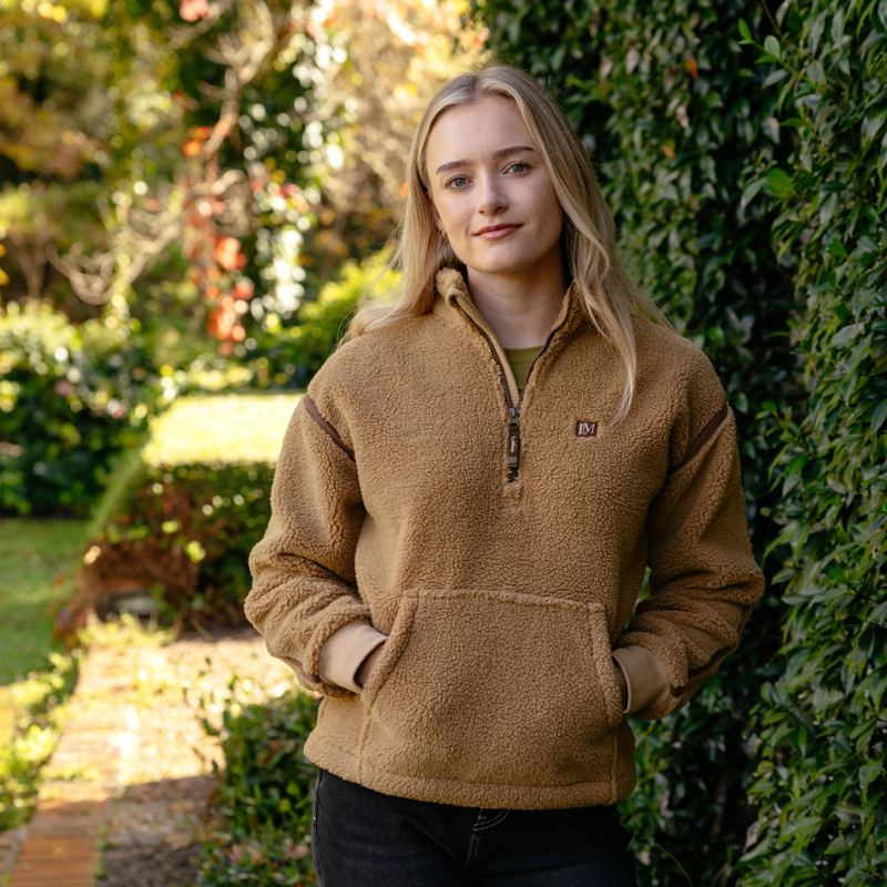 LeMieux Avery Teddy Quarter Zip Fleece - Caramel-7