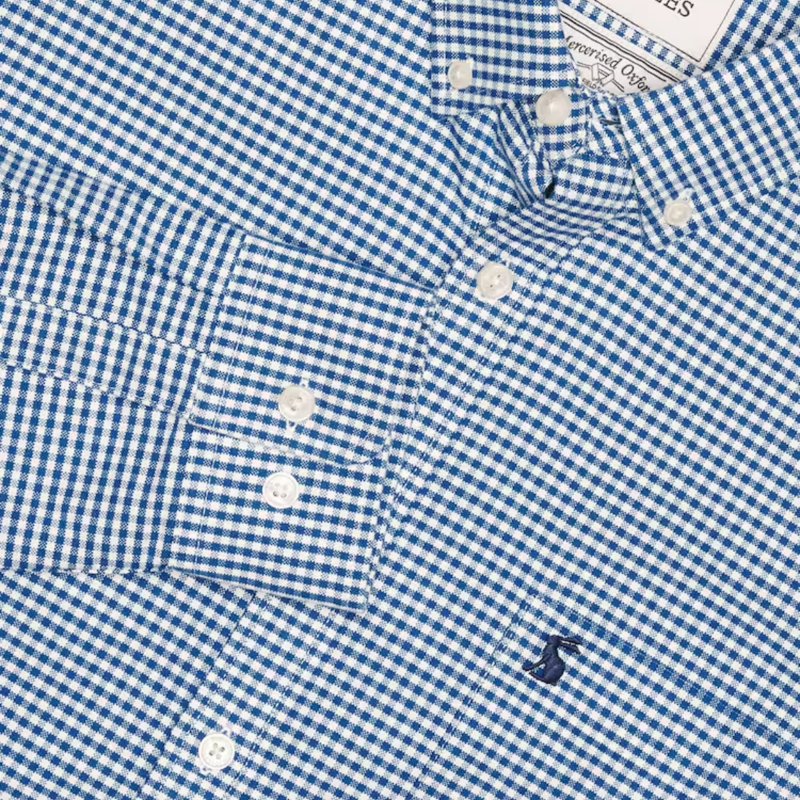 Joules Men's Oxford Gingham Classic Fit Shirt - Navy Check-8