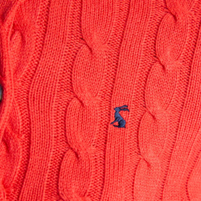 Joules Ladies Cable Cardigan - Red-6
