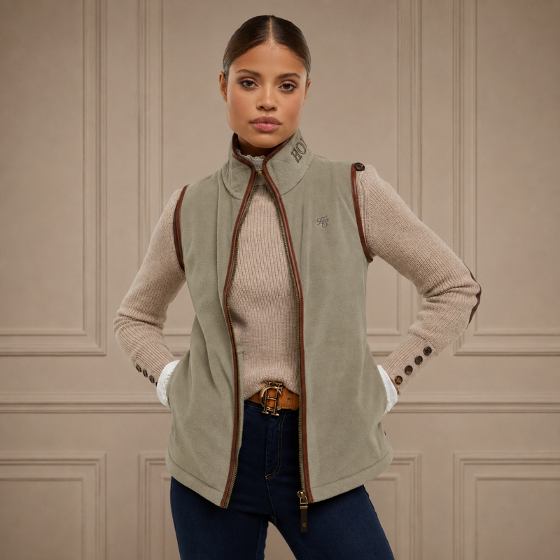 Holland Cooper Country Fleece Gilet - Sage