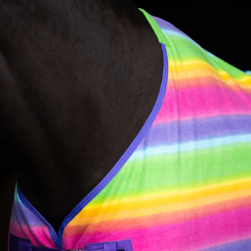 Imperial Riding Stripe Fleece Rug - Rainbow-3