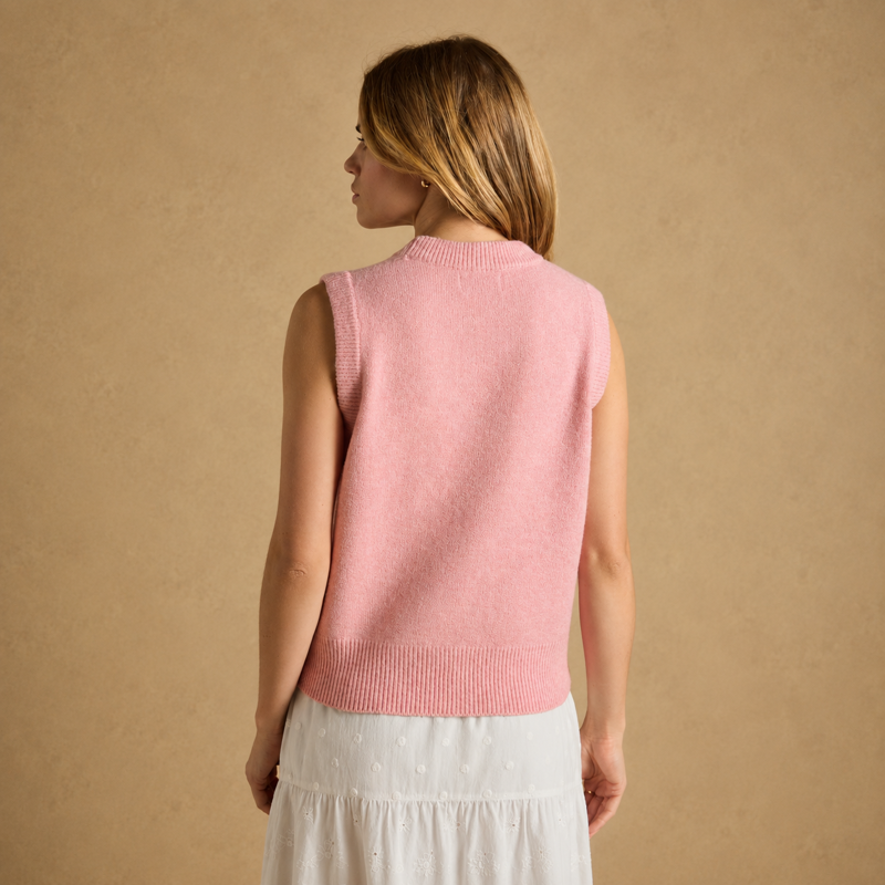 Joules Ladies Holly Knitted Vest - Pale Pink-1