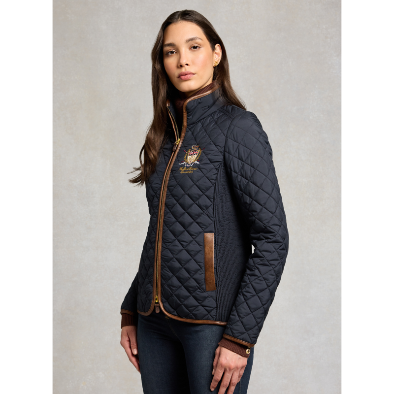 Holland Cooper Boughton Diamond Quilt Jacket - Ink Navy-4