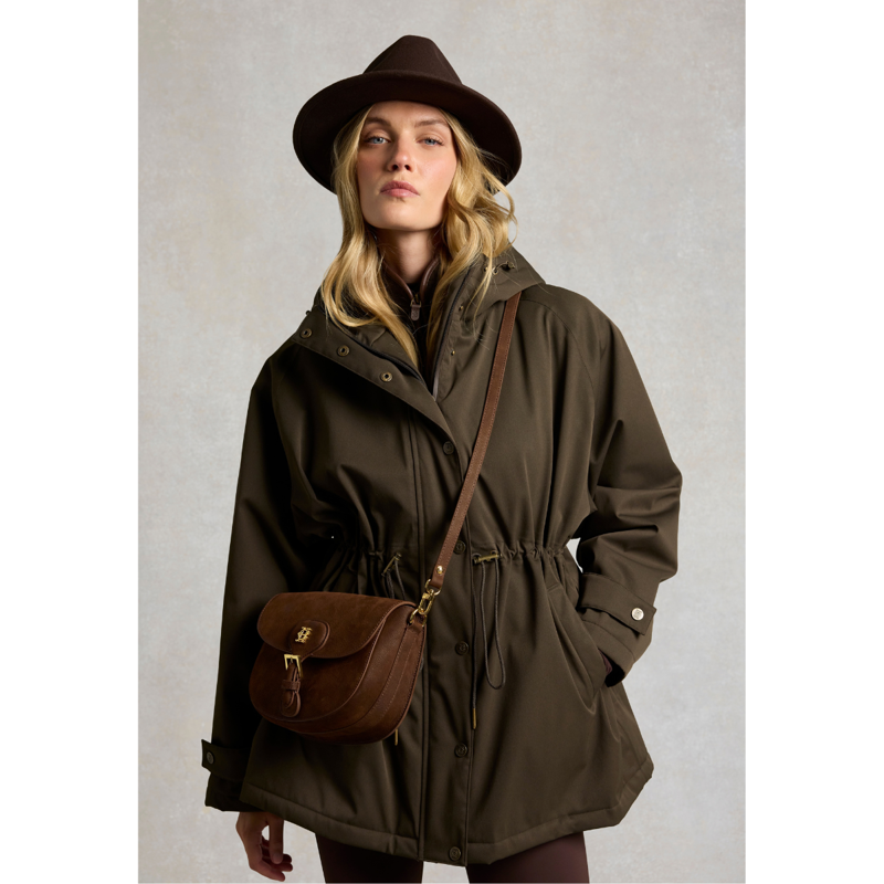 Holland Cooper One-Size Waterproof Parka - Olive Brown-4