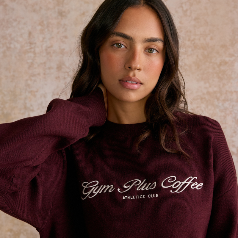 Gym + Coffee Women's Knit Crew - Fig-8