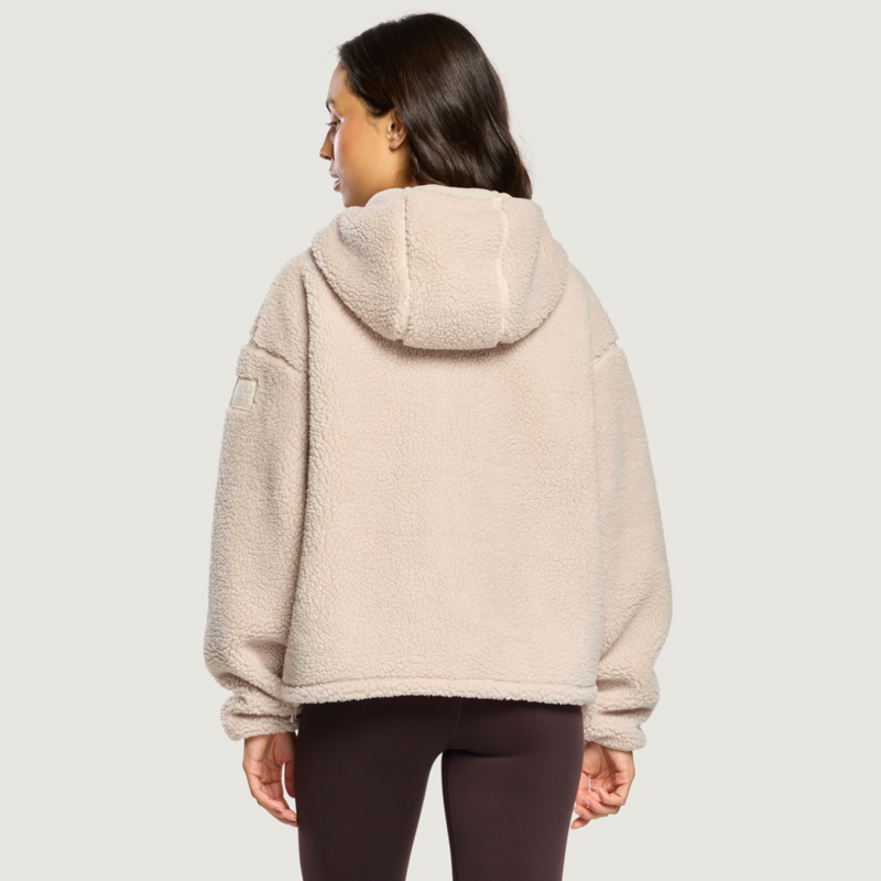 Gym + Coffee Women's Industry Fleece Hooded Full Zip - Natural-4