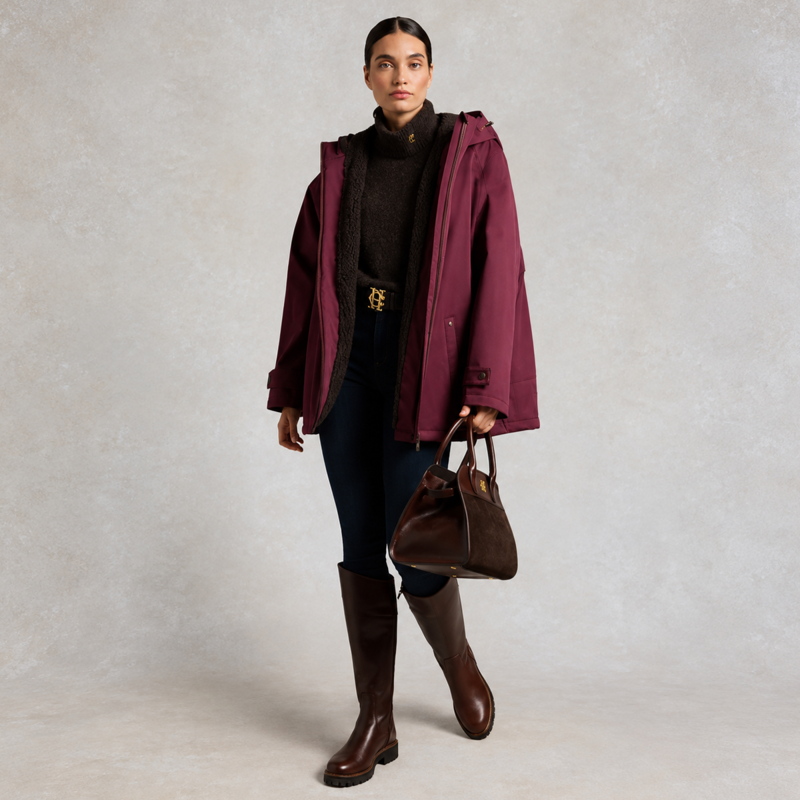 Holland Cooper One-Size Waterproof Jacket - Mulberry-3