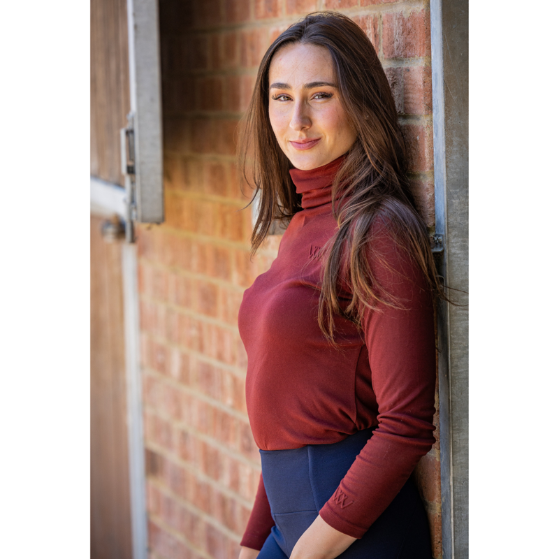 Woof Wear Ladies Roll Neck Shirt - Plum-4