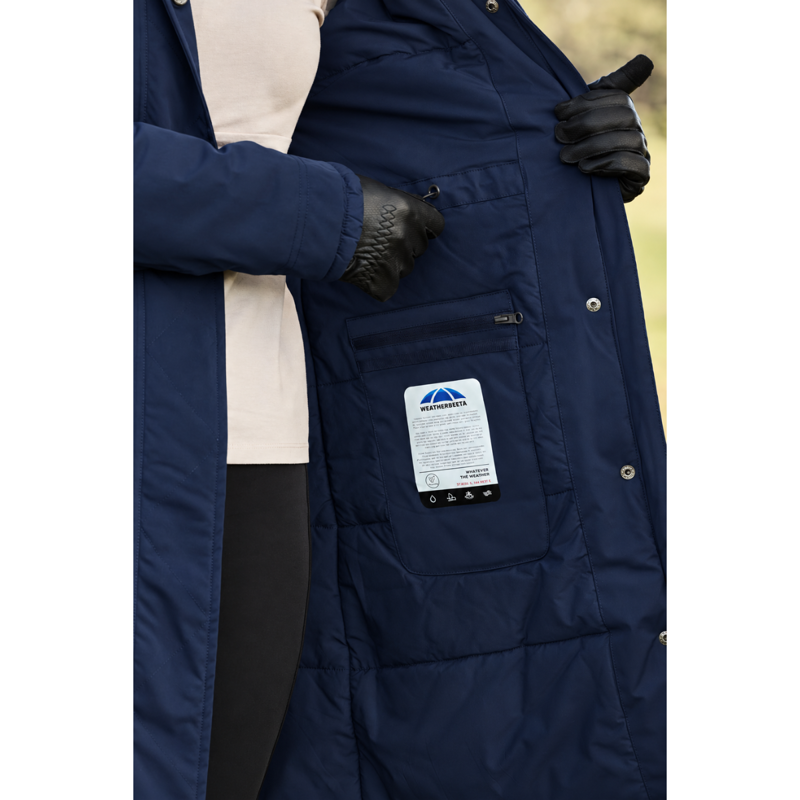WeatherBeeta All Purpose Waterproof Insulated Longline Riding Jacket - Navy-8