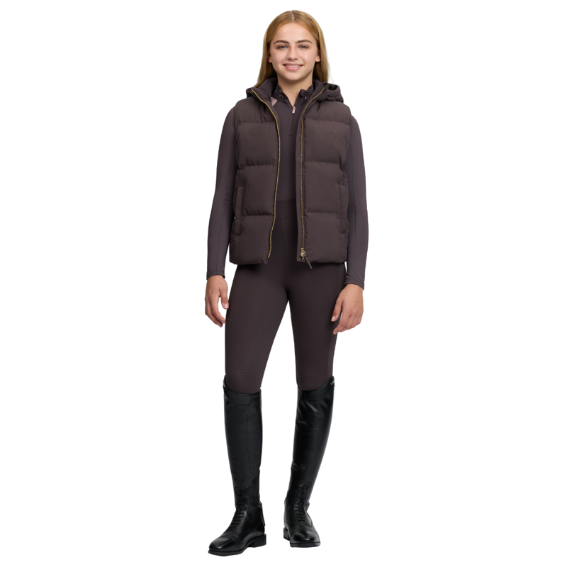 LeMieux Young Rider Joey Hooded Gilet - Cocoa-7