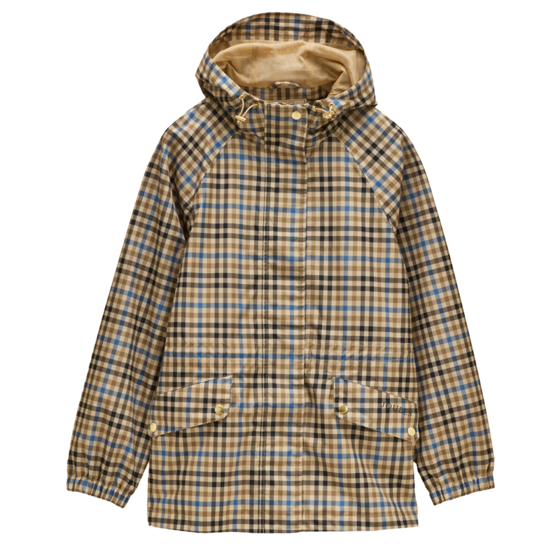 Joules Ladies Everdry Coat - Tan Check-6