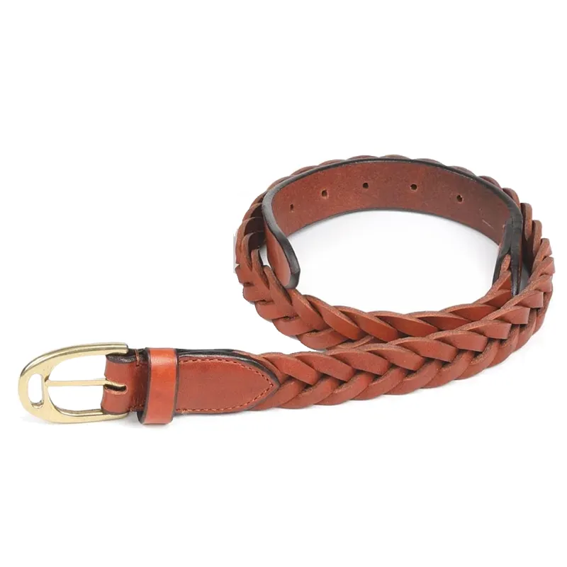 Aubrion Plaited Leather Belt - Tan