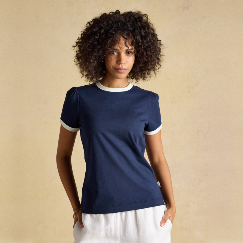 Joules Ladies Erin Short Sleeve Jersey T-Shirt - Navy