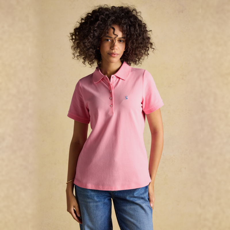 Joules Ladies Woody Polo Shirt - Pink