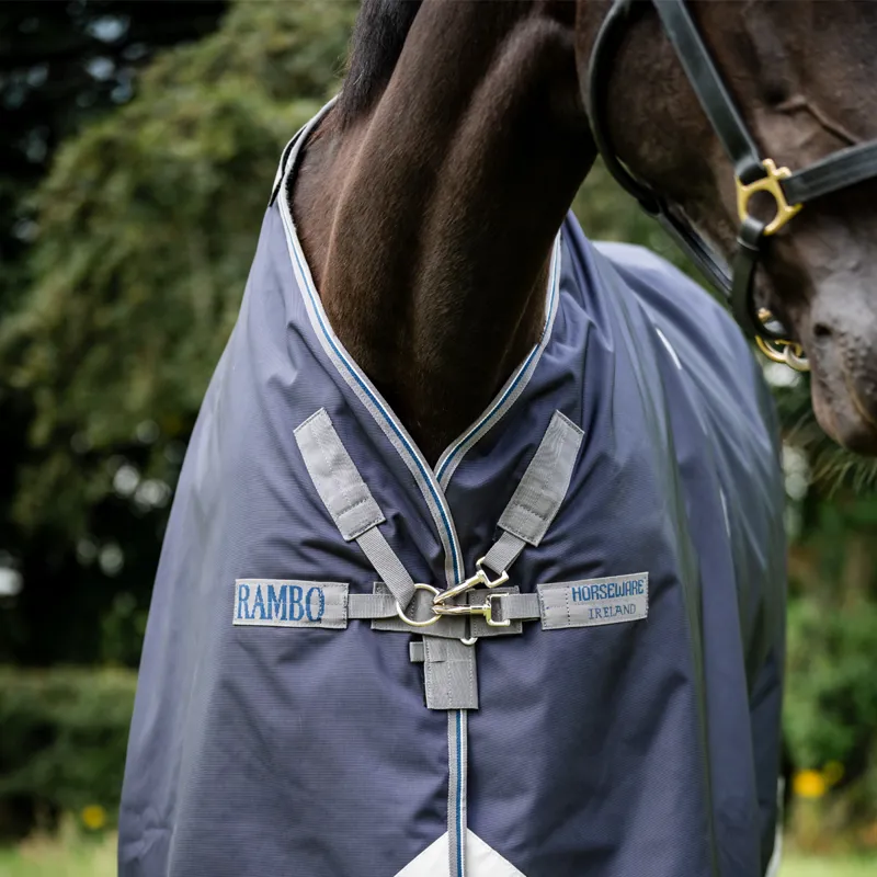 Horseware Rambo Optimo Plus 0g - Navy/Thunderstorm Grey/Silver-2