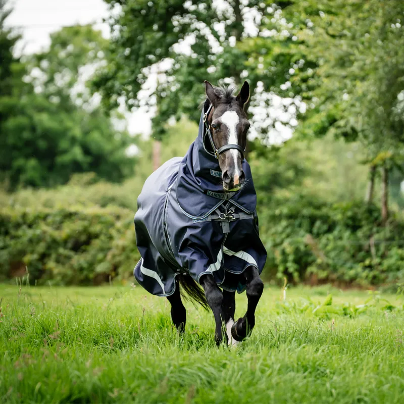 Horseware Rambo Optimo Plus 0g - Navy/Thunderstorm Grey/Silver-7