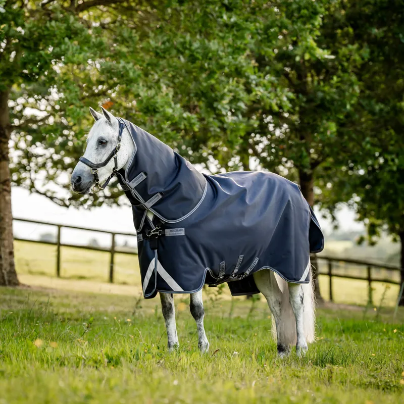 Horseware Rambo Supreme 1680D Turnout Plus 50g - Navy/Thunderstorm Grey/Silver-8