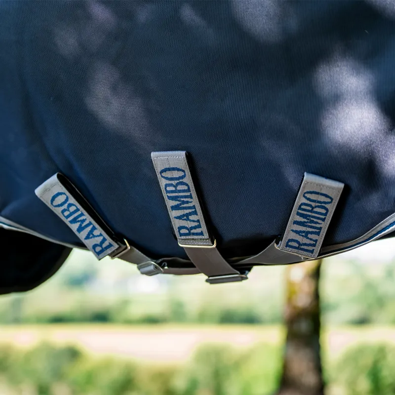 Horseware Rambo Supreme 1680D Turnout Plus 50g - Navy/Thunderstorm Grey/Silver-4