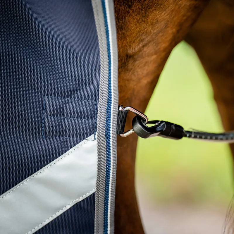 Horseware Rambo Supreme 1680D Turnout Plus 50g - Navy/Thunderstorm Grey/Silver-2