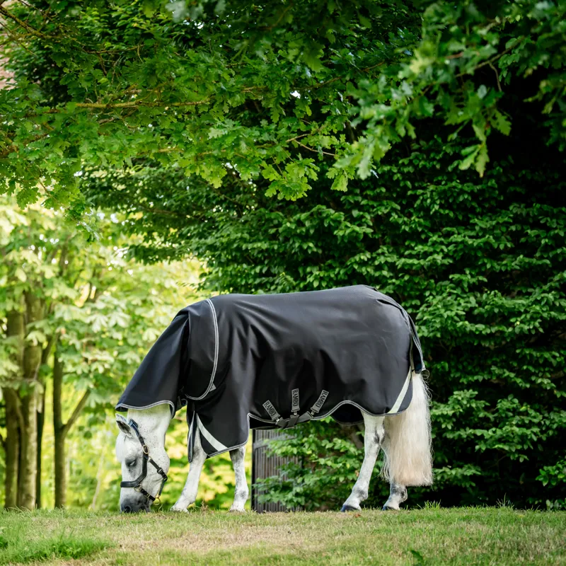 Horseware Rambo Supreme 1680D 50g Turnout Plus - Black/Thunderstorm Grey/Silver-7