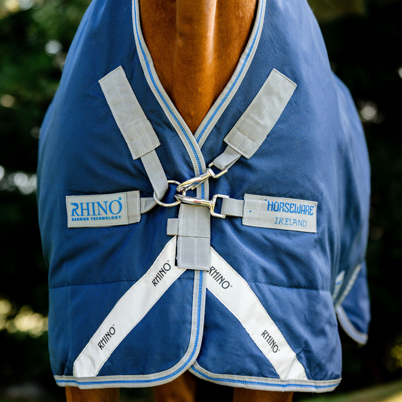 Horseware Rhino Wug 100g Lite Turnout Rug - Navy/Titanium Grey Classic Blue-4