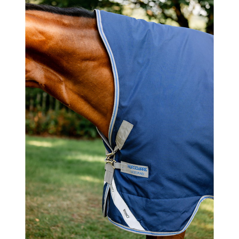 Horseware Rhino Wug 100g Lite Turnout Rug - Navy/Titanium Grey Classic Blue-3