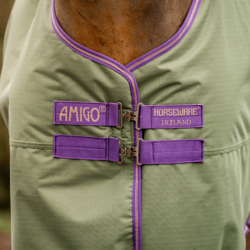 Horseware Amigo Hero Ripstop Original 0g Turnout Rug - Bramble/Winterberry Taupe-6