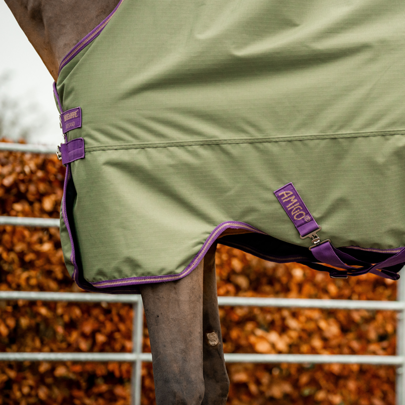 Horseware Amigo Hero Ripstop Original 0g Turnout Rug - Bramble/Winterberry Taupe-5