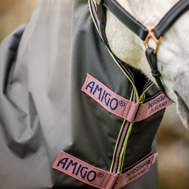 Horseware Amigo Hero Ripstop Rug 0g Hood - Shadow/Rose/Navy-1