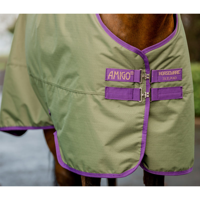 Horseware Amigo Hero Ripstop Plus Medium 200g Turnout Rug - Bramble/Winterberry Navy-3