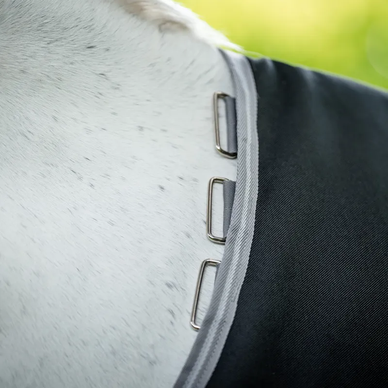 Horseware Amigo Bravo 12 Original 50g Turnout Rug - Black/Titanium Grey Silver-3