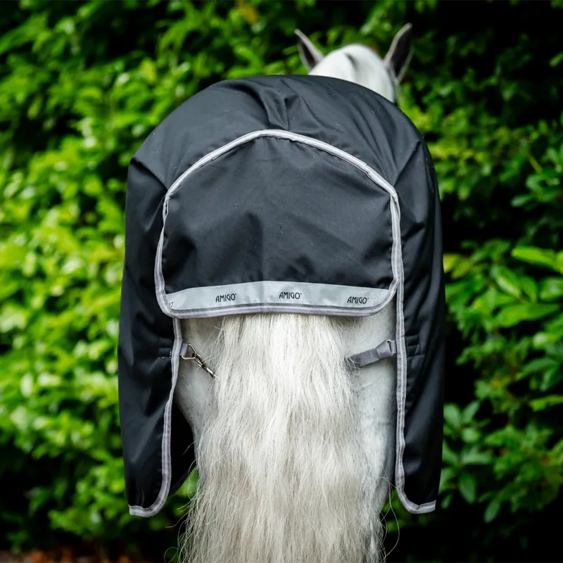 Horseware Amigo Bravo 12 Original 50g Turnout Rug - Black/Titanium Grey Silver-2