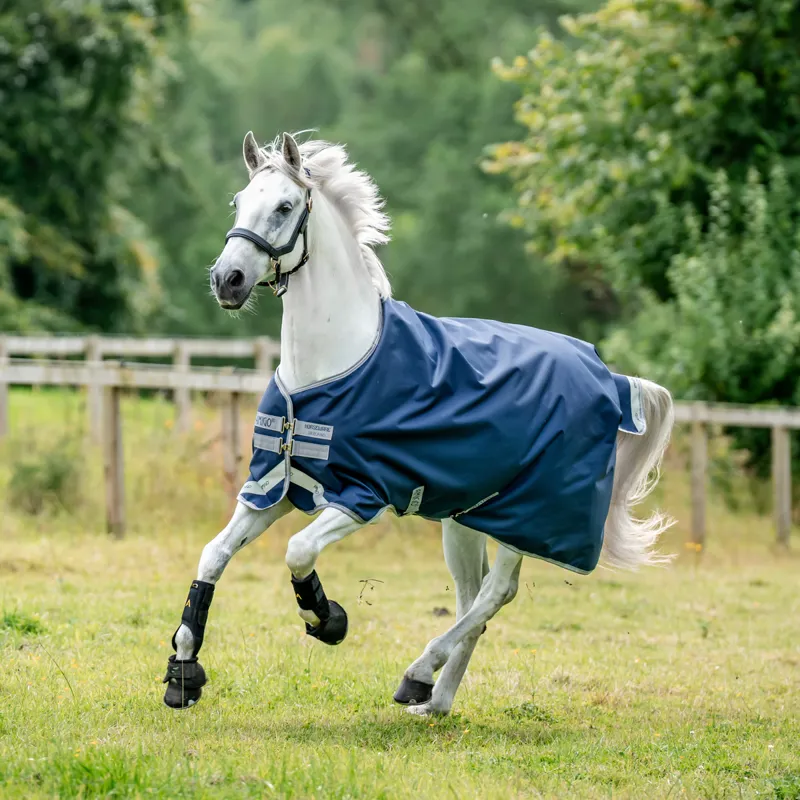 Horseware Amigo Bravo 12 Original 50g Turnout Rug - Navy/Titanium Grey Silver-4