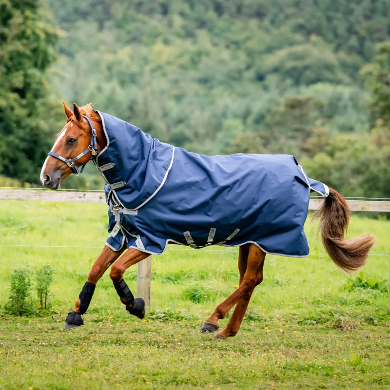 Horseware Amigo Bravo 12 Plus Lite 0g Turnout Rug - Navy/Titanium Grey Silver
