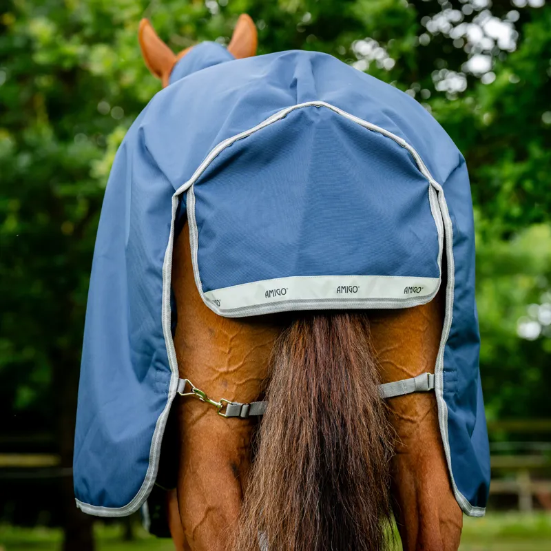 Horseware Amigo Bravo 12 Plus Lite 0g Turnout Rug - Navy/Titanium Grey Silver-2