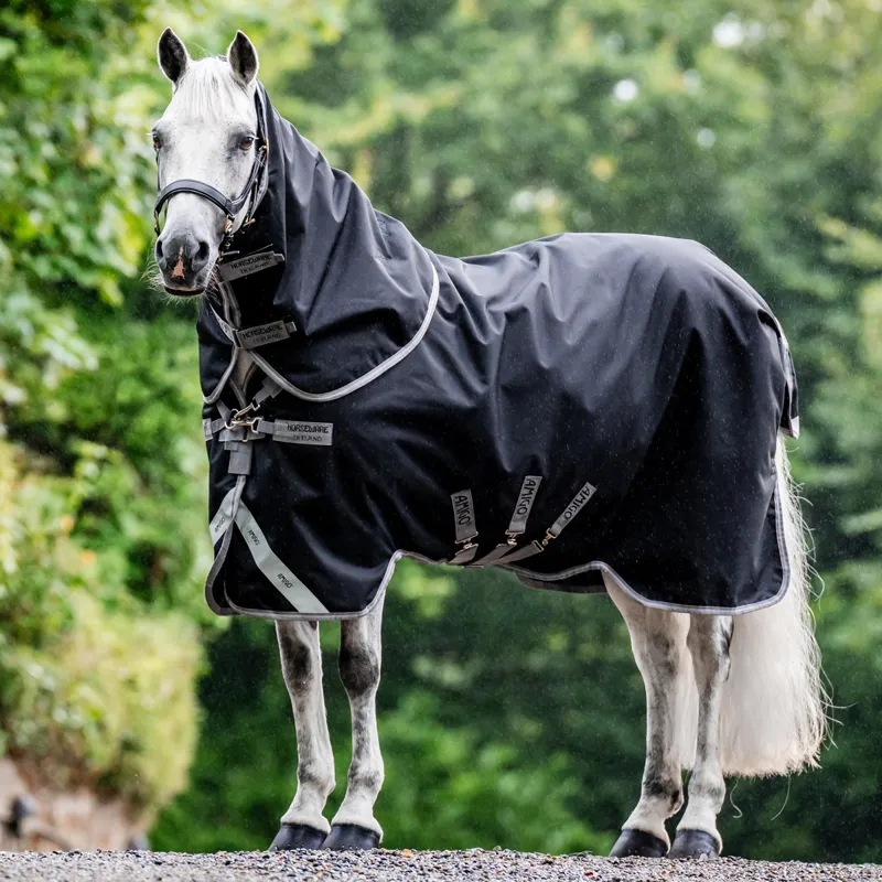 Horseware Amigo Bravo 12 Plus Lite 0g Turnout Rug -  Black/Titanium Grey Silver-6