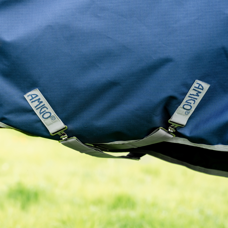 Horseware Amigo Ripstop 900 Plus 200g Turnout Rug - Navy/Titanium Grey-8