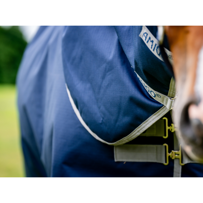 Horseware Amigo Ripstop 900 Plus 200g Turnout Rug - Navy/Titanium Grey-6
