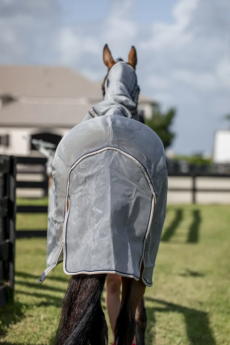 Horseware Rambo Protector Fieldsafe Plus Fly Sheet - Silver/Navy White beige-3
