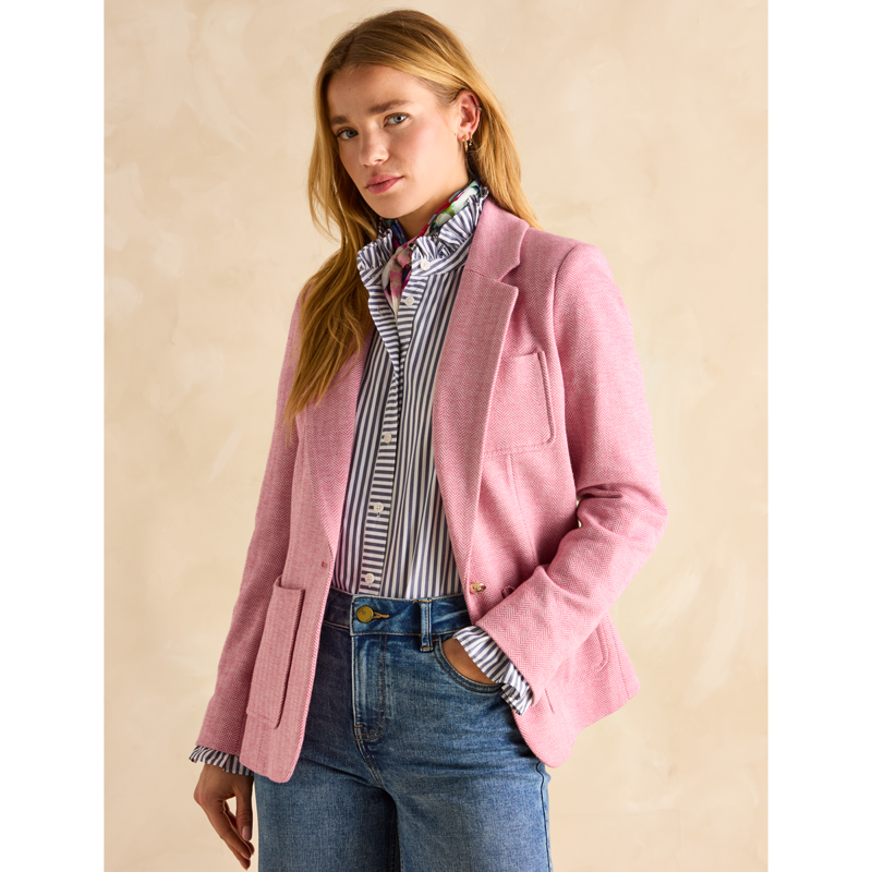 Joules Ladies Albury Cotton Blazer - Pink-1