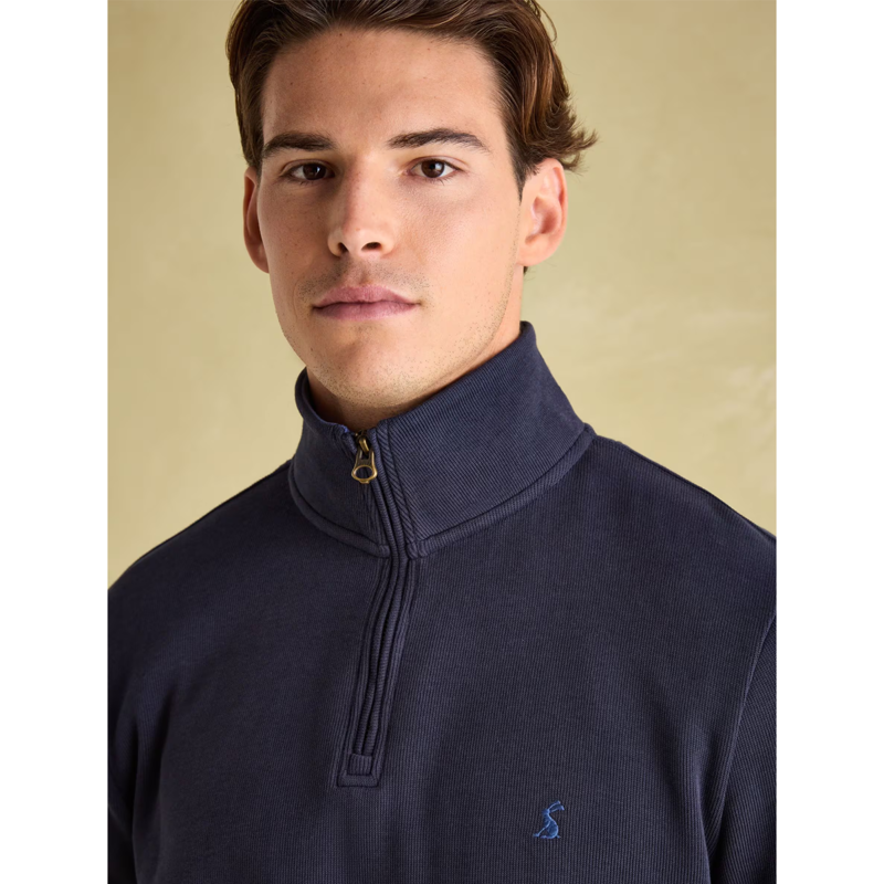 Joules Men's Alistair Quarter Zip Cotton Sweatshirt - Navy-4