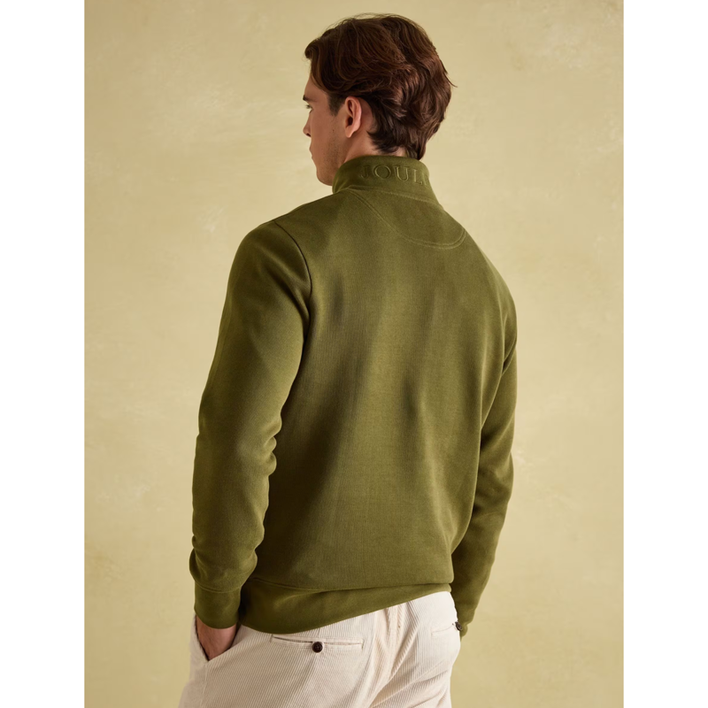 Joules Men's Alistair Quarter Zip Cotton Sweatshirt - Green-2