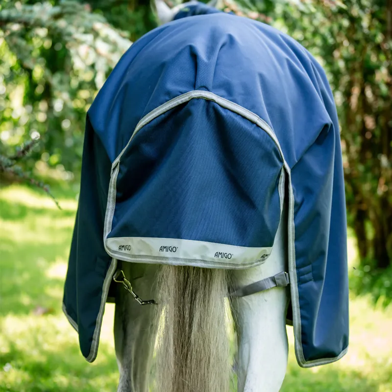Horseware Amigo Bravo 12 Original Lite 0g Turnout Rug - Navy/Titanium Grey/Silver-3