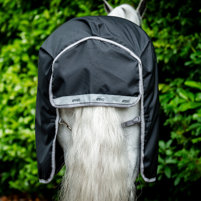 Horseware Amigo Bravo 12 Plus Bundle Turnout Rug - 50g Outer with 100g and 200g Liner - Black/Titanium Grey Silver-4