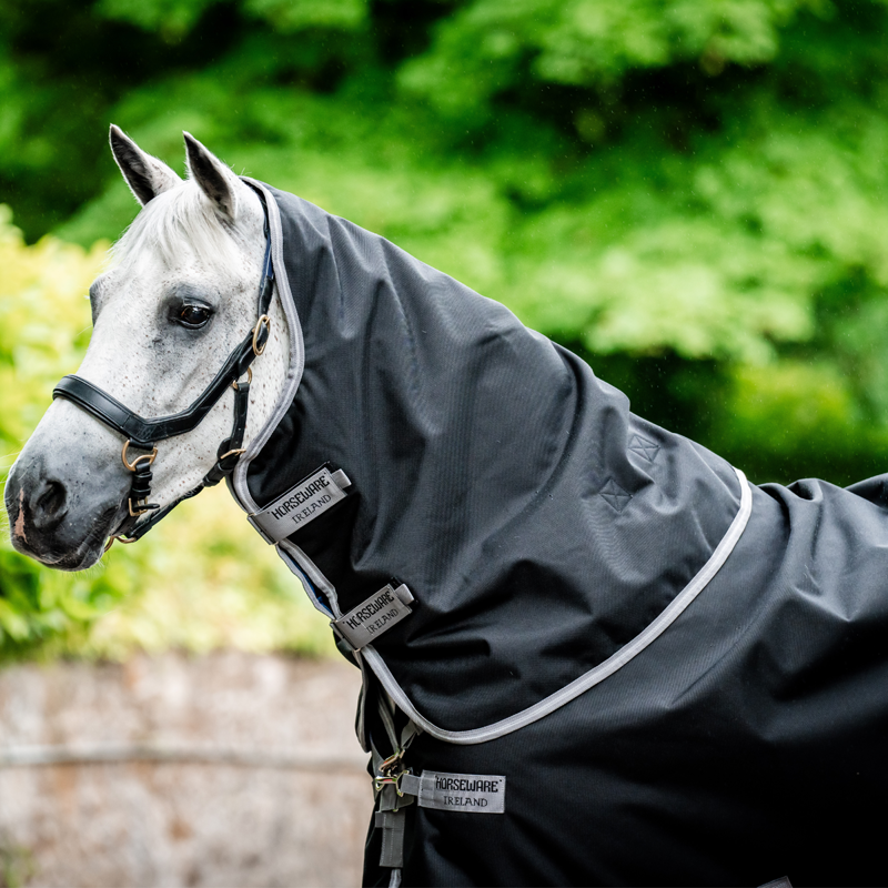 Horseware Amigo Bravo 12 Plus Bundle Turnout Rug - 50g Outer with 100g and 200g Liner - Black/Titanium Grey Silver-3