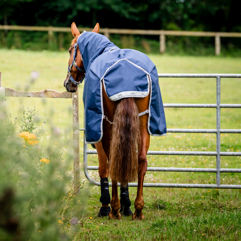 Horseware Amigo Bravo 12 Plus Bundle Turnout Rug - 50g Outer with 100g and 200g Liner - Navy/Titanium Grey Silver-1